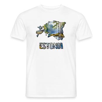 Aquarell Landkarte Estland - Männer T-Shirt - Weiß - Vorne - AI Model Male 178 dark (178cm)