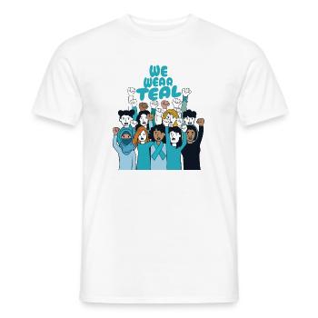 Nous portons du sarcette - Sensibilisation au harcèlement sexuel - T-shirt homme - blanc - Devant - AI Model Male 178 dark (178cm)