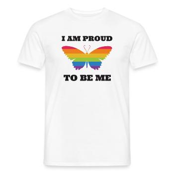 LGBTQ Pride Month - I Am Proud To Be Me - Men's T-Shirt - white - Front - AI Model Male 178 dark (178cm)