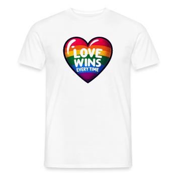 LIEBE GEWINNT JEDES MAL: Feiern Sie Stolz und Einheit - Männer T-Shirt - Weiß - Vorne - AI Model Male 178 dark (178cm)