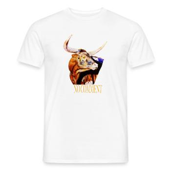 Wasserfarbener Stier – No Comment - Männer T-Shirt - Weiß - Vorne - AI Model Male 178 dark (178cm)