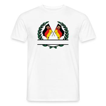 laggen Rhénanie-Palatinat bannière couronne de laurier - T-shirt homme - blanc - Devant - AI Model Male 178 dark (178cm)