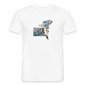 Watercolor Map Faroe Islands - Men's T-Shirt - white - Front - AI Model Male 178 dark (178cm)