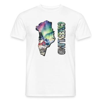 Carte à l’aquarelle Groenland - T-shirt homme - blanc - Devant - AI Model Male 178 dark (178cm)