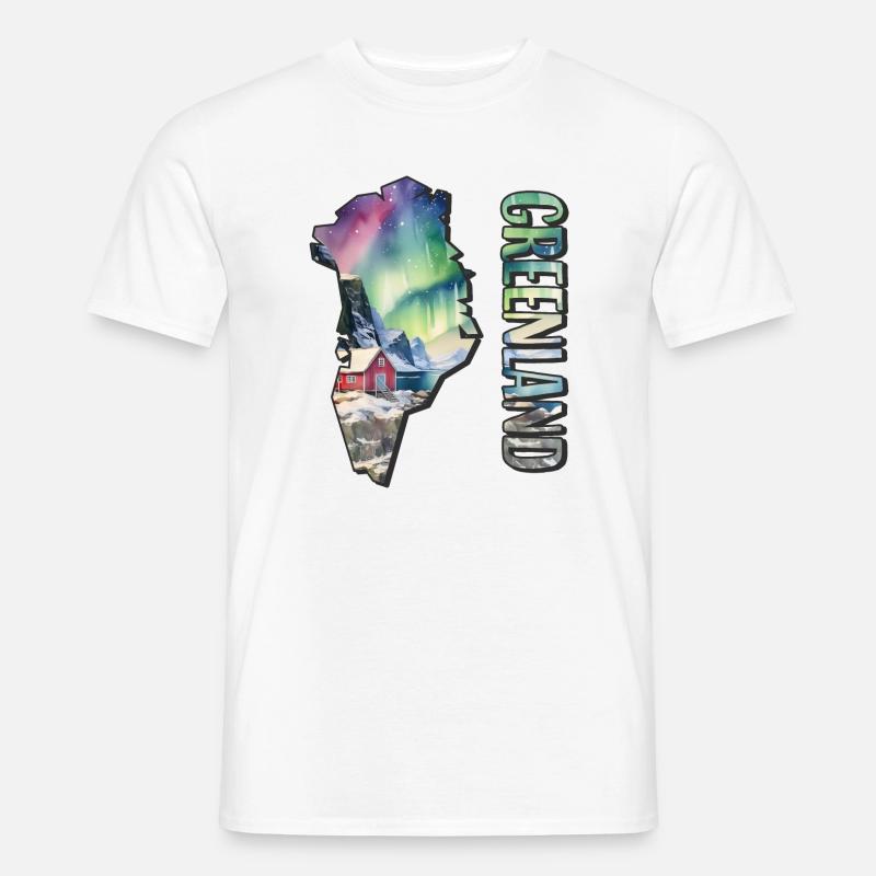 Akvarel Kort Grønland - Mænd T-shirt - hvid