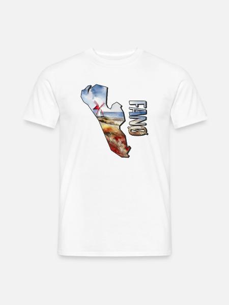 Aquarell Landkarte Fanø - Mænd T-shirt - hvid