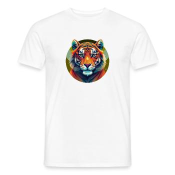 Tiger-Geometrische Schwingung - Männer T-Shirt - Weiß - Vorne - AI Model Male 178 dark (178cm)