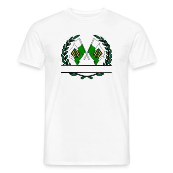 Fahnen Sachsen Lorbeerkranz Banner - Männer T-Shirt - Weiß - Vorne - AI Model Male 178 dark (178cm)