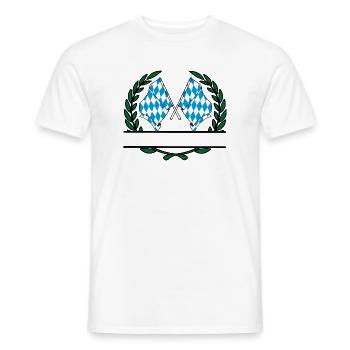 Fahnen Bayern Lorbeerkranz Banner - Männer T-Shirt - Weiß - Vorne - AI Model Male 178 dark (178cm)