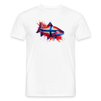 Norwegischer Lachs - Männer T-Shirt - Weiß - Vorne - AI Model Male 178 dark (178cm)