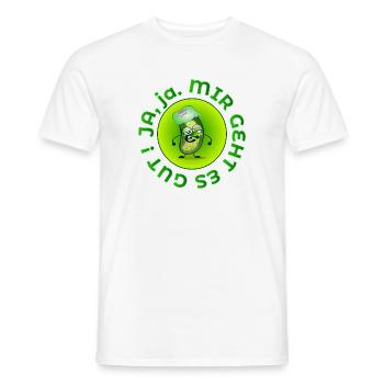MIR GEHT ES GUT - GUTE BESSERUNG WÜNSCHEN - Männer T-Shirt - Weiß - Vorne - AI Model Male 178 dark (178cm)