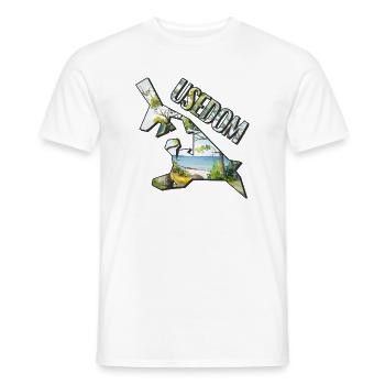 Aquarell Landkarte Usedom - Männer T-Shirt - Weiß - Vorne - AI Model Male 178 dark (178cm)