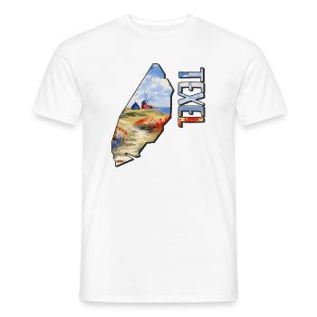Watercolour map of Texel - Men's T-Shirt - white - Front - AI Model Male 178 dark (178cm)