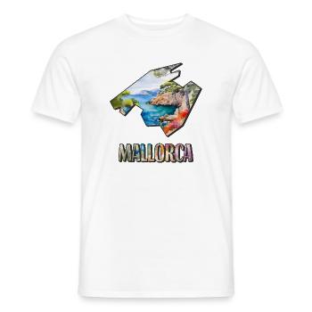 Aquarell Landkarte Mallorca - Männer T-Shirt - Weiß - Vorne - AI Model Male 178 dark (178cm)