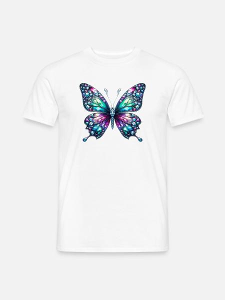 Butterfly, Diamond, Diamonds, Crystals, Crystal - Men's T-Shirt - white
