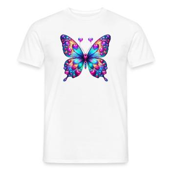 Coeur papillon Coeurs Coeurs Coeurs Coeurs - T-shirt homme - blanc - Devant - AI Model Male 178 dark (178cm)