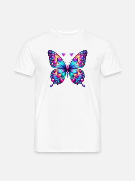 Schmetterling Herz Herzen Herzen Herz - Männer T-Shirt - Weiß
