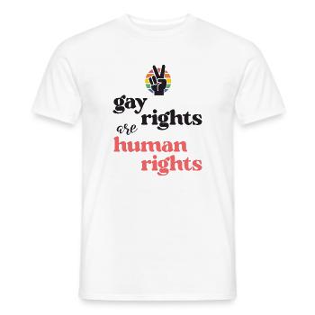 LGBT Pride Month - Gay Rights Are Human Rights - Men's T-Shirt - white - Front - AI Model Male 178 dark (178cm)