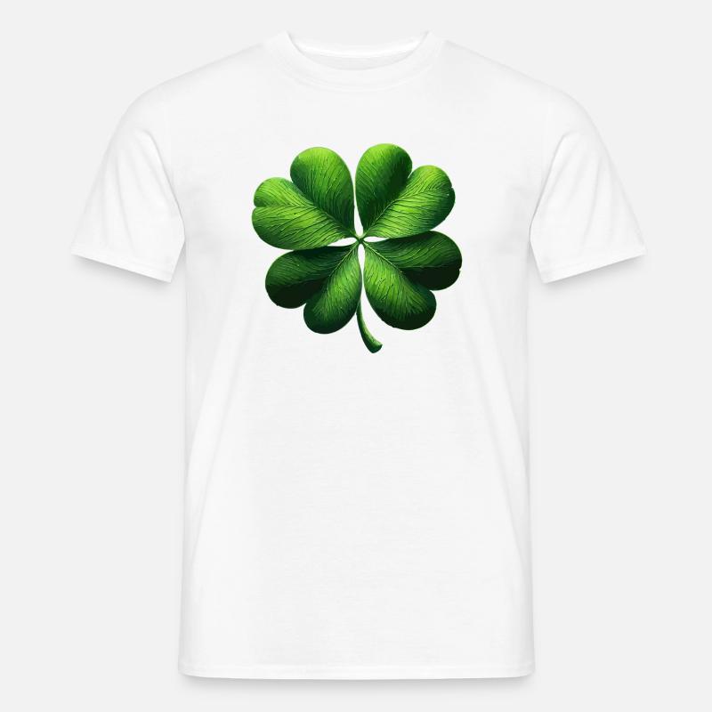 Vierblättriges Kleeblatt - Männer T-Shirt - Weiß