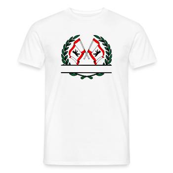 Flags Berlin laurel wreath banner - Men's T-Shirt - white - Front - AI Model Male 178 dark (178cm)