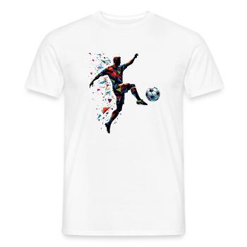 joueur de football dynamique jouant au football - T-shirt homme - blanc - Devant - AI Model Male 178 dark (178cm)