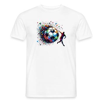 joueur de football dynamique jouant au football - T-shirt homme - blanc - Devant - AI Model Male 178 dark (178cm)
