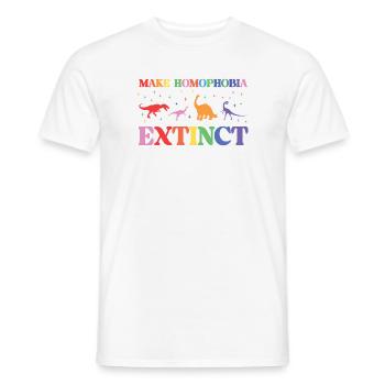 LGBTQ Pride Month - Make Homophobia Extinct - Men's T-Shirt - white - Front - AI Model Male 178 dark (178cm)
