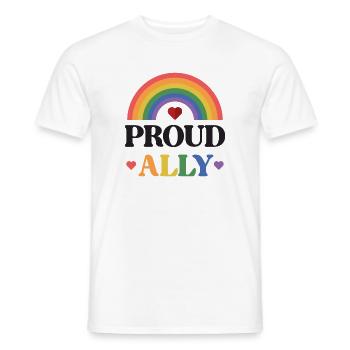 LGBTQ Pride Month - Proud Ally - Men's T-Shirt - white - Front - AI Model Male 178 dark (178cm)