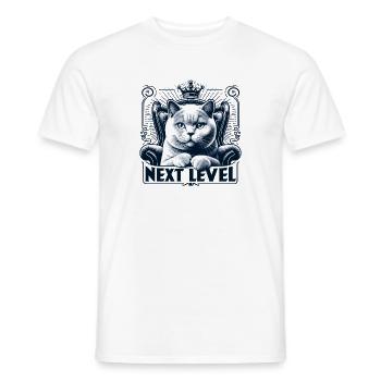 BKH Britisch Kurzhaar Blue Katze Königssessel - Männer T-Shirt - Weiß - Vorne - AI Model Male 178 dark (178cm)