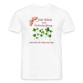 Good luck at the start of school with lucky clover - Men's T-Shirt - white - Front - AI Model Male 178 dark (178cm)