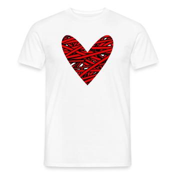 ANNIVERSARY. HAPPY BIRTHDAY. HAPPY BIRTHDAY. - Men's T-Shirt - white - Front - AI Model Male 178 dark (178cm)