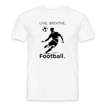 L’art du football avec un message inspirant - T-shirt homme - blanc - Devant - AI Model Male 178 dark (178cm)