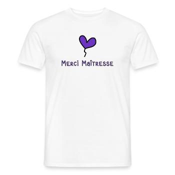 MISTRESS. THANK YOU. THANK YOU MISTRESS - Men's T-Shirt - white - Front - AI Model Male 178 dark (178cm)