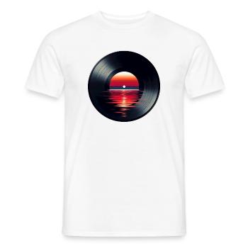 Disque de musique LP vinyle, Retro Sunset - T-shirt homme - blanc - Devant - AI Model Male 178 dark (178cm)