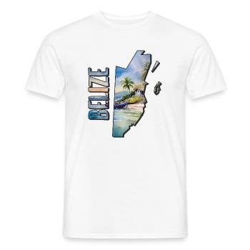 Carte à l’aquarelle Belize - T-shirt homme - blanc - Devant - AI Model Male 178 dark (178cm)