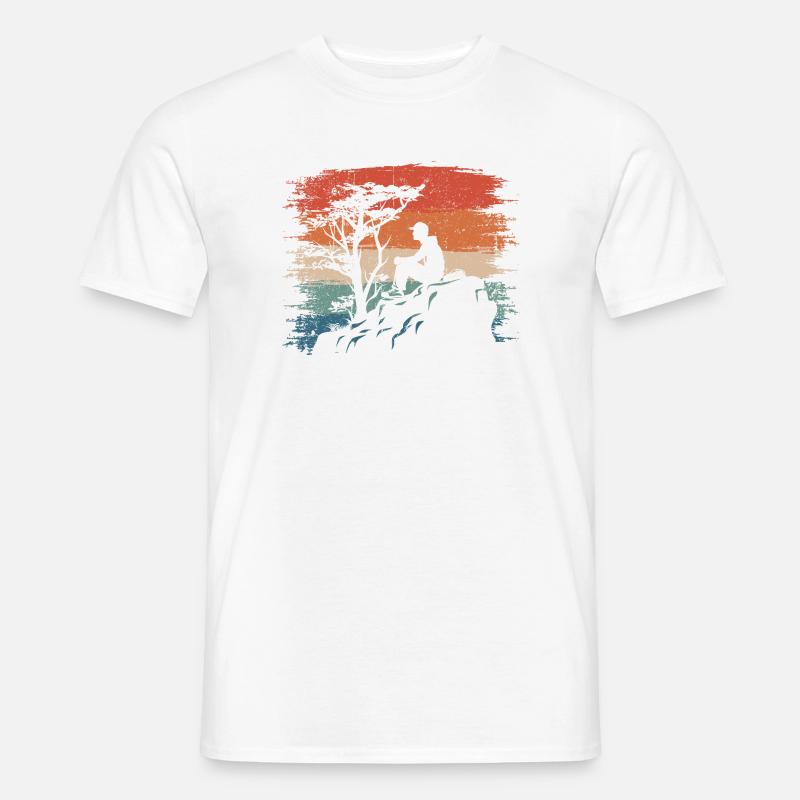 Sunset Cliff Silhouette - Männer T-Shirt - Weiß