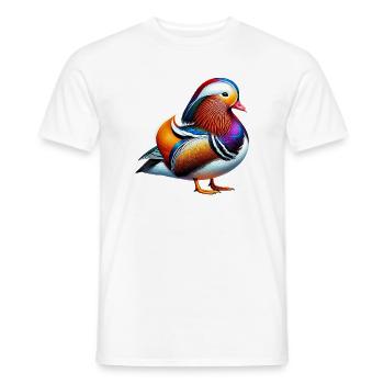 Mandarin duck - Men's T-Shirt - white - Front - AI Model Male 178 dark (178cm)