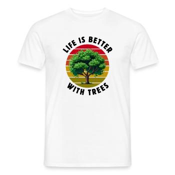 Das Leben ist besser mit Bäumen - Männer T-Shirt - Weiß - Vorne - AI Model Male 178 dark (178cm)