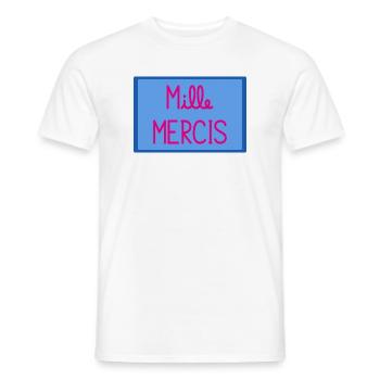 MISTRESS. MASTER. THANK YOU. THANK YOU MISTRESS - Men's T-Shirt - white - Front - AI Model Male 178 dark (178cm)