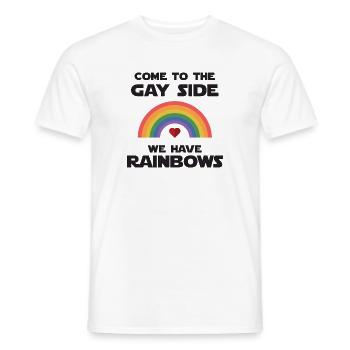 LGBT Pride Month - Kommen Sie auf die schwule Seite. - Männer T-Shirt - Weiß - Vorne - AI Model Male 178 dark (178cm)
