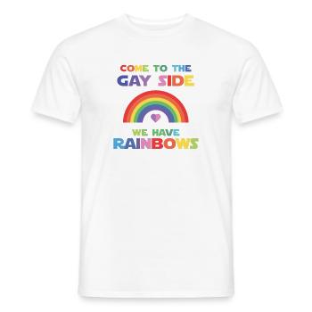 LGBT Pride Month - Come To The Gay Side. - Men's T-Shirt - white - Front - AI Model Male 178 dark (178cm)