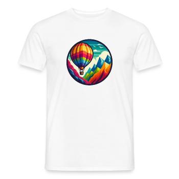Bunter Heißluftballon in den Bergen - Männer T-Shirt - Weiß - Vorne - AI Model Male 178 dark (178cm)