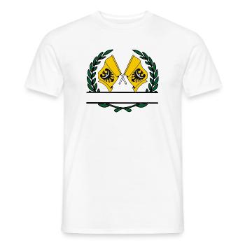 Flags Lower Silesia Poland laurel wreath banner - Men's T-Shirt - white - Front - AI Model Male 178 dark (178cm)
