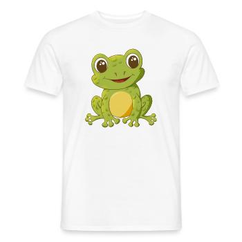 niedlich lächelnder Comic Frosch - Männer T-Shirt - Weiß - Vorne - AI Model Male 178 dark (178cm)