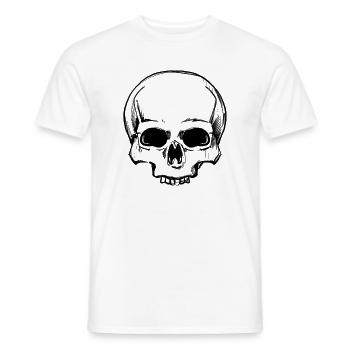 Skull - Pencil Drawing - Men's T-Shirt - white - Front - AI Model Male 178 dark (178cm)