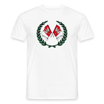 Flags Greater Poland laurel wreath - Men's T-Shirt - white - Front - AI Model Male 178 dark (178cm)