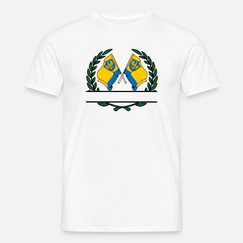 Fahnen Oppeln Lorbeerkranz Banner - Männer T-Shirt - Weiß