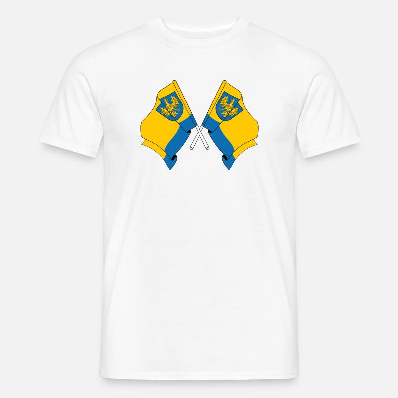 Zwei Flaggen Opole - Männer T-Shirt - Weiß
