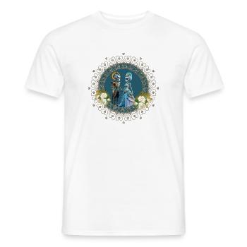 Das niedliche Skelett-Pärchen im Gothic-Stil - Männer T-Shirt - Weiß - Vorne - AI Model Male 178 dark (178cm)