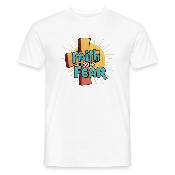 Belief over fear religious motive - Men's T-Shirt - white - Front - AI Model Male 178 dark (178cm)